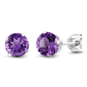 Purple Amethyst Stud Earrings 6mm 1.50 cttw